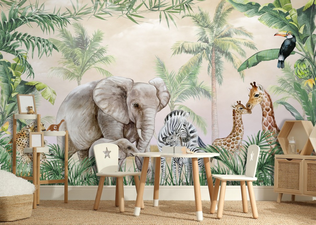 Papel Tapiz Safari Animales con León cachorro