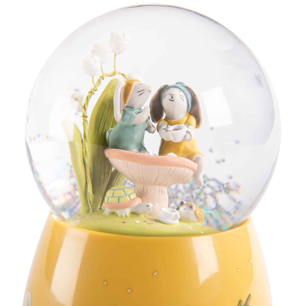 Musical Snow Globe - Trois Petits Lapins
