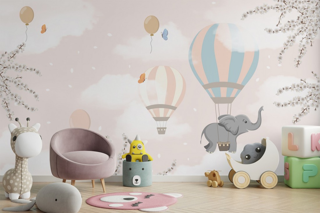 Papel Tapiz  - Globos con  Elefante