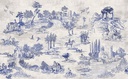 Papel Tapiz Paisaje Vintage Jouy Azul (M2)