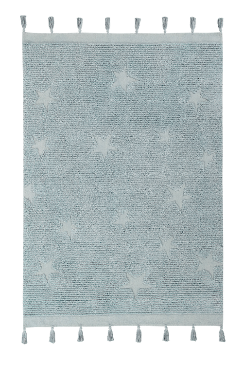 Alfombra Lavable Hippy Stars Aqua Blue