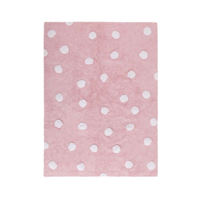 Alfombra Lavable Polka Dots Rosa