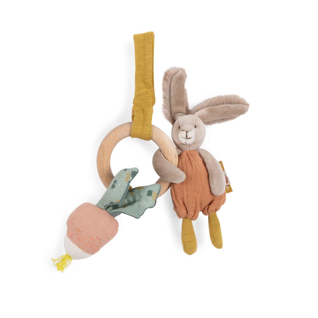 Wooden Rabbit Ring Rattle - Trois Petits Lapins