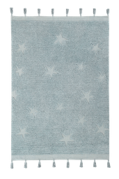 [P-1094 ] Alfombra Lavable Hippy Stars Aqua Blue